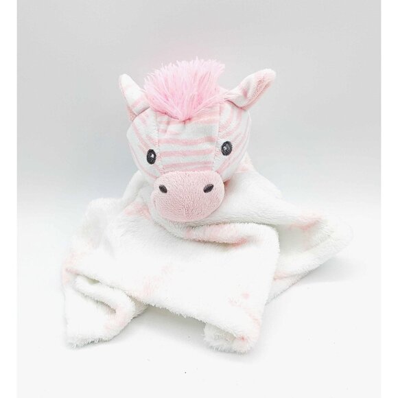 Lila & Jack Baby Lovey Zebra Stuffed Animal Toy Security Blanket Plush Pink - Picture 1 of 5